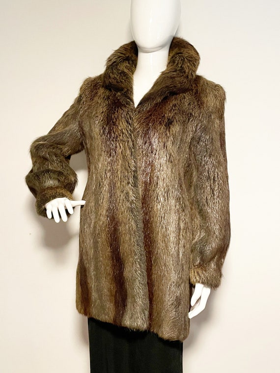 Vintage genuine fur jacket, Nutria fur coat