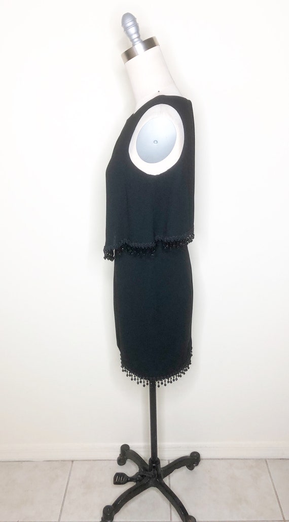 Black cocktail dress, A.J. Bari, beaded dress, Sa… - image 3