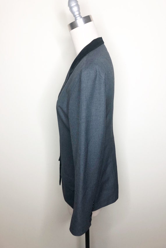 Vintage charcoal gray riding jacket, wool blazer,… - image 3