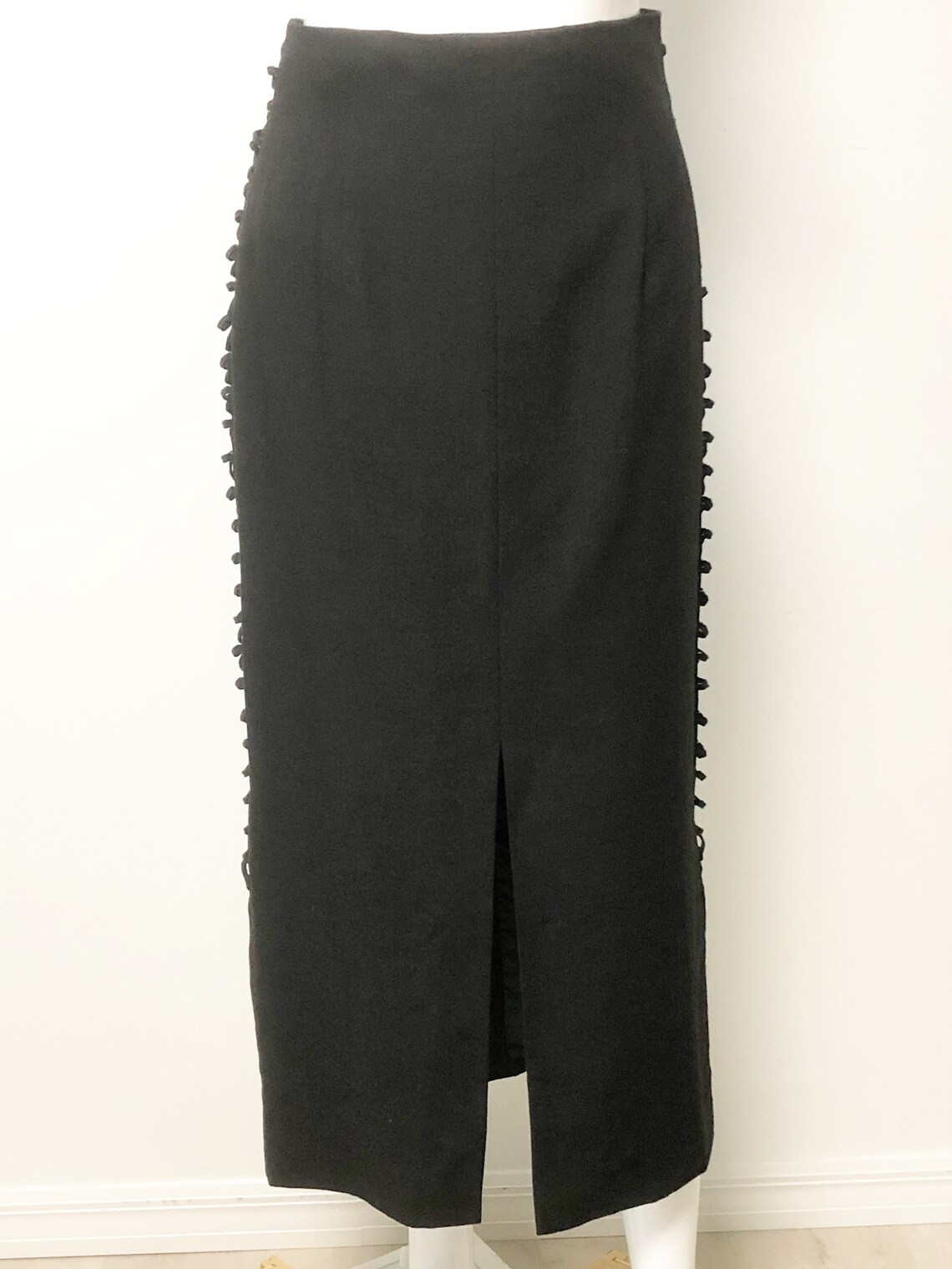 Vintage Mondi Two Piece Set Black Slit Skirt Boned Top | Etsy