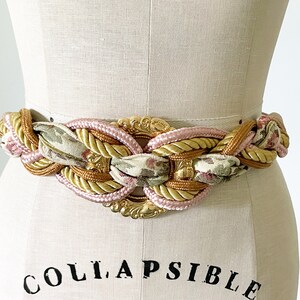 Vintage Corded, Tapestry, Pink, Gold Statement Belt, 80 display picture 1