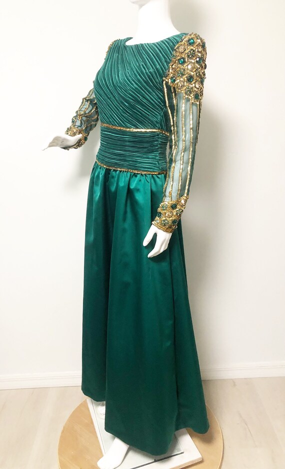 Vintage Lillie Rubin, George F. Couture, green go… - image 2