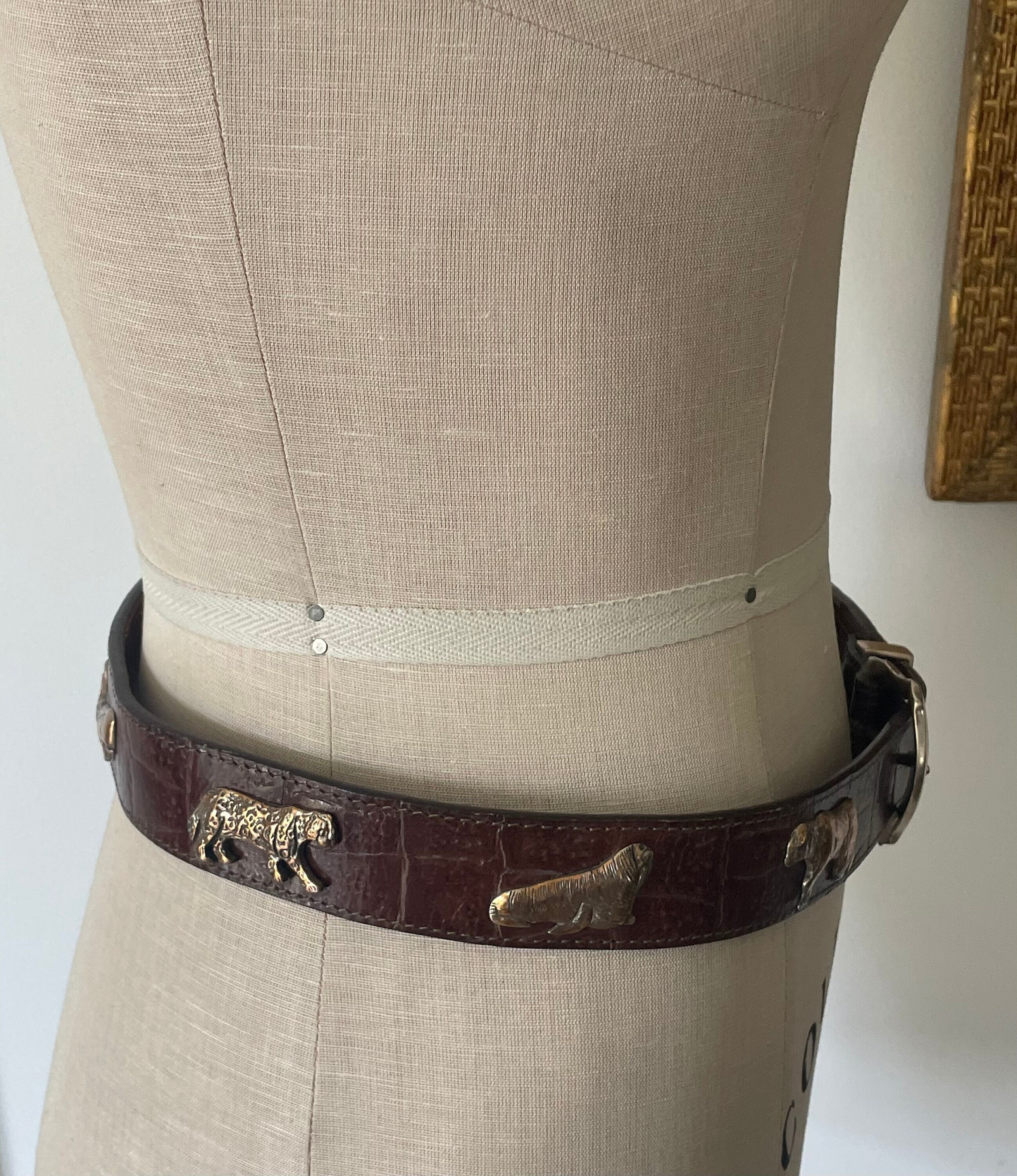 Honest by Brighton Brown Leather Belt Vintage, Endangered Species HONEST Brighton Brown Leather Belt Brass Silver Endangered  main image 2