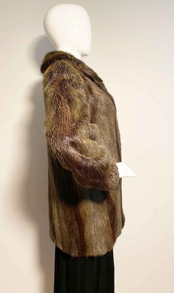 Vintage genuine fur jacket, Nutria fur coat - image 3