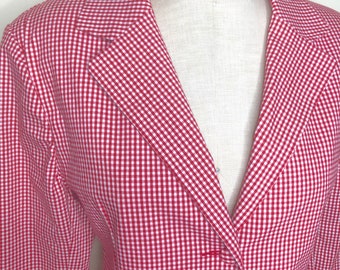 Red and white gingham jacket, checked blazer, Sam and Libby, red and white checked blazer