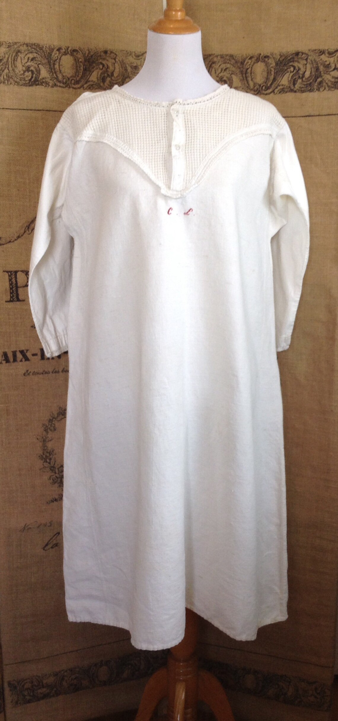 Muslin Gown Nightgown Reenactment Sleepwear Etsy