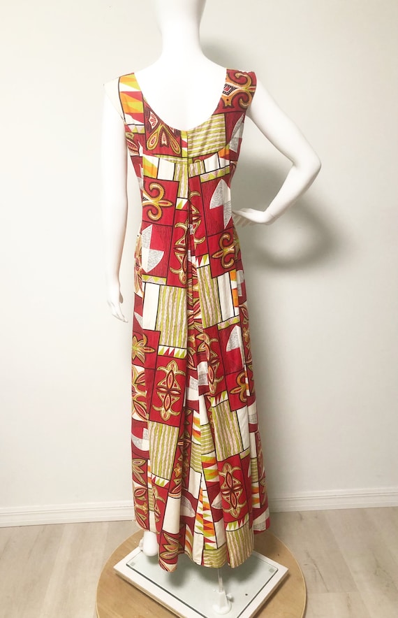 Vintage Hawaiian maxi dress, 70's dress, tribal p… - image 4