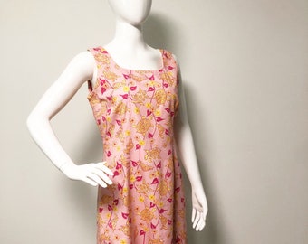 Vintage Lilly Pulitzer shift dress, turtles, pink Lilly shift, sea turtles dress, cotton dress, sleeveless dress