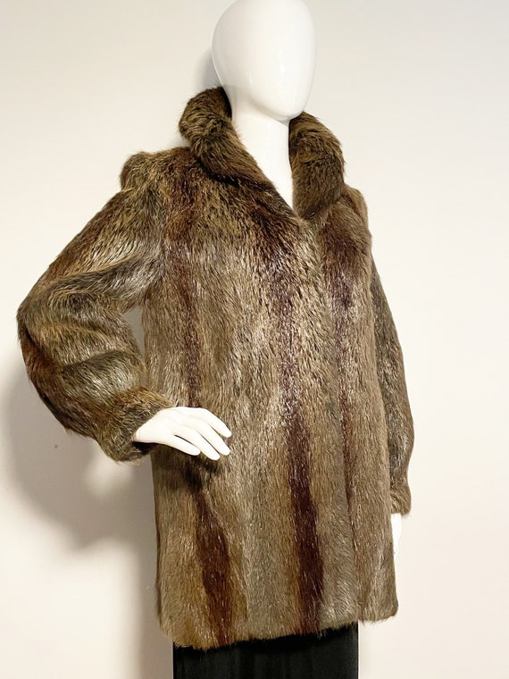 Vintage genuine fur jacket, Nutria fur coat - image 2