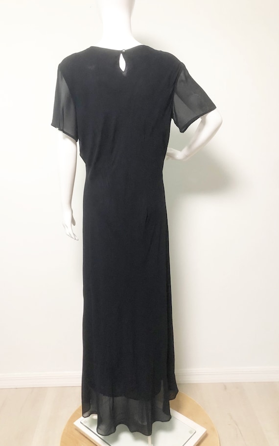 Vintage black maxi dress, sheer sleeve, Benjamin … - image 2