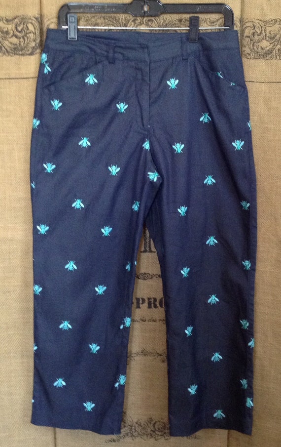 Vintage Lilly Pulitzer pants,  bee capri pants, pe