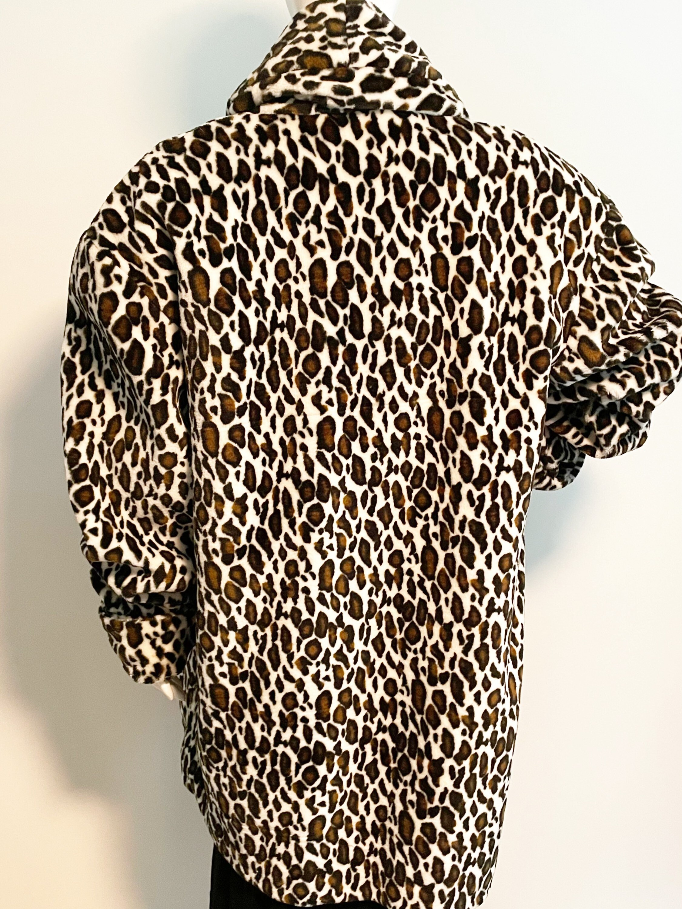 Leopard Print Animal Print Jacket Faux Leopard Swing Coat - Etsy