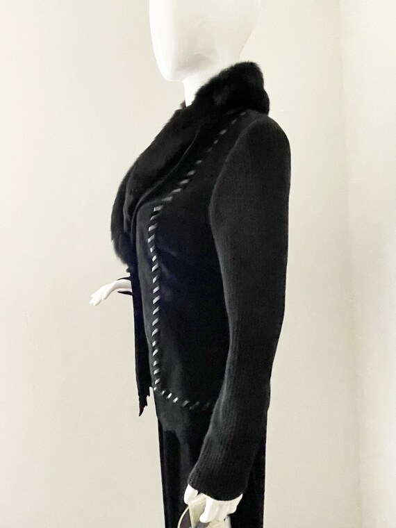 Vintage suede and knit cardigan, leather jacket, sued… Gem