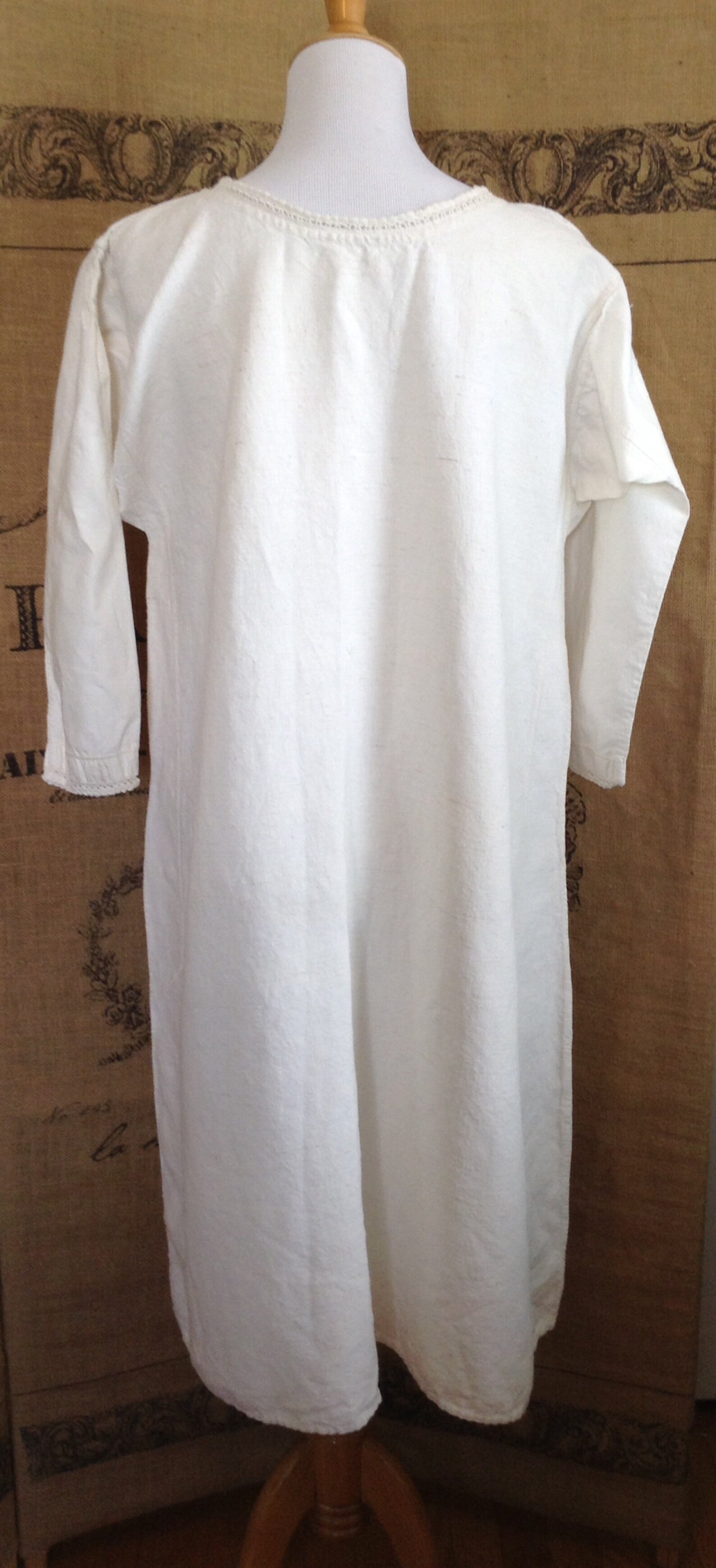 Muslin Gown Nightgown Reenactment Sleepwear Etsy