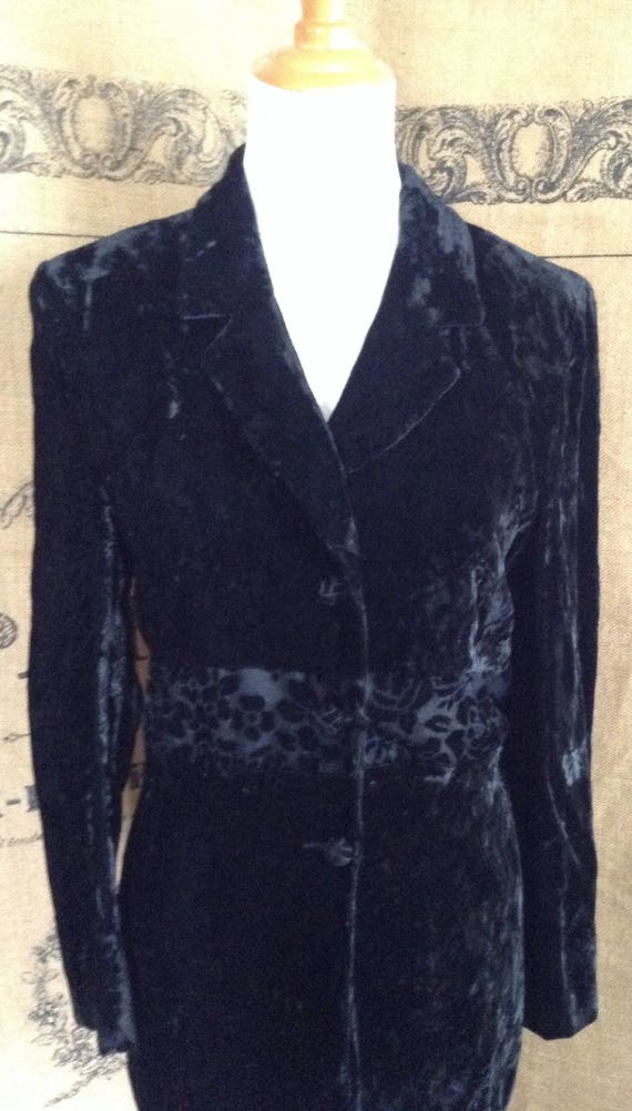 Velvet 1980's blazer, crushed velvet, blazer, bur… - image 6