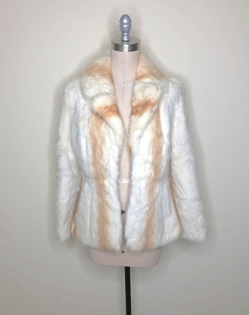White Fur Coat Rabbit Fur Jacket Wedding Fur Genuine Fur Etsy