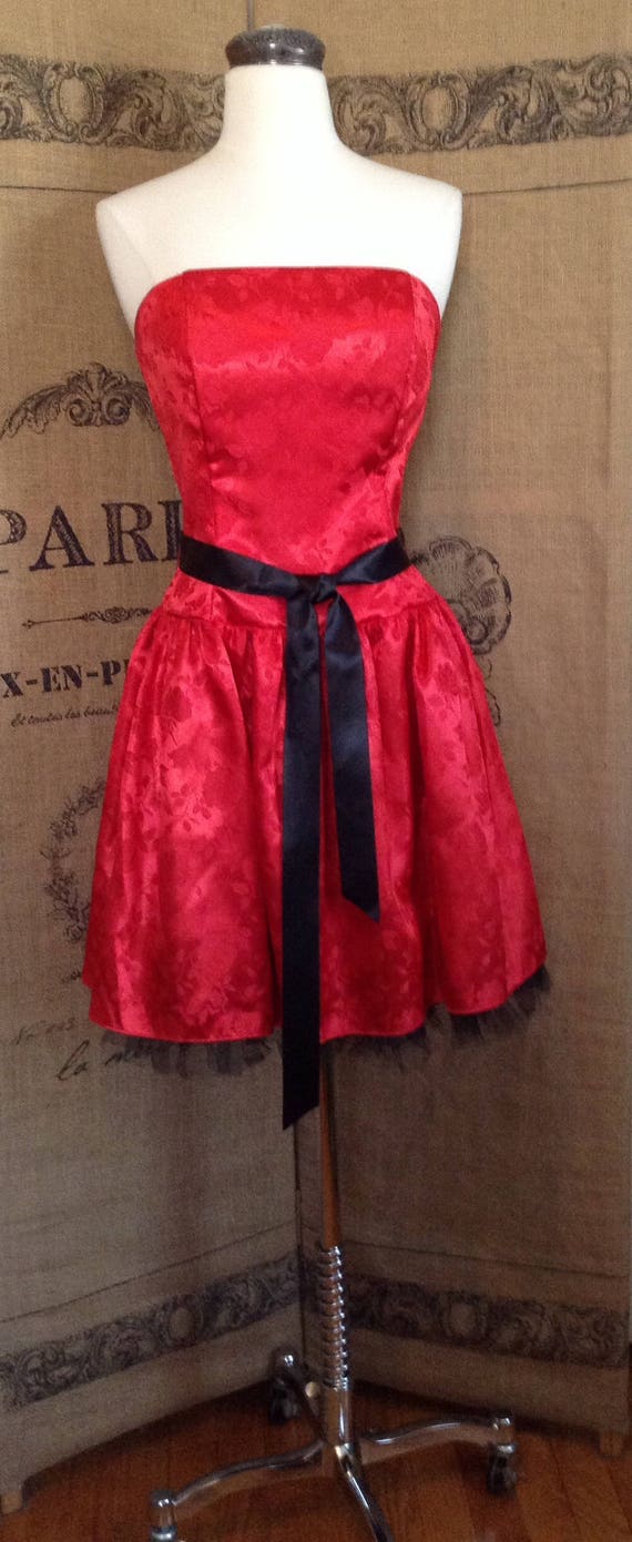 1980's Jessica McClintock, Gunne Sax, red dress