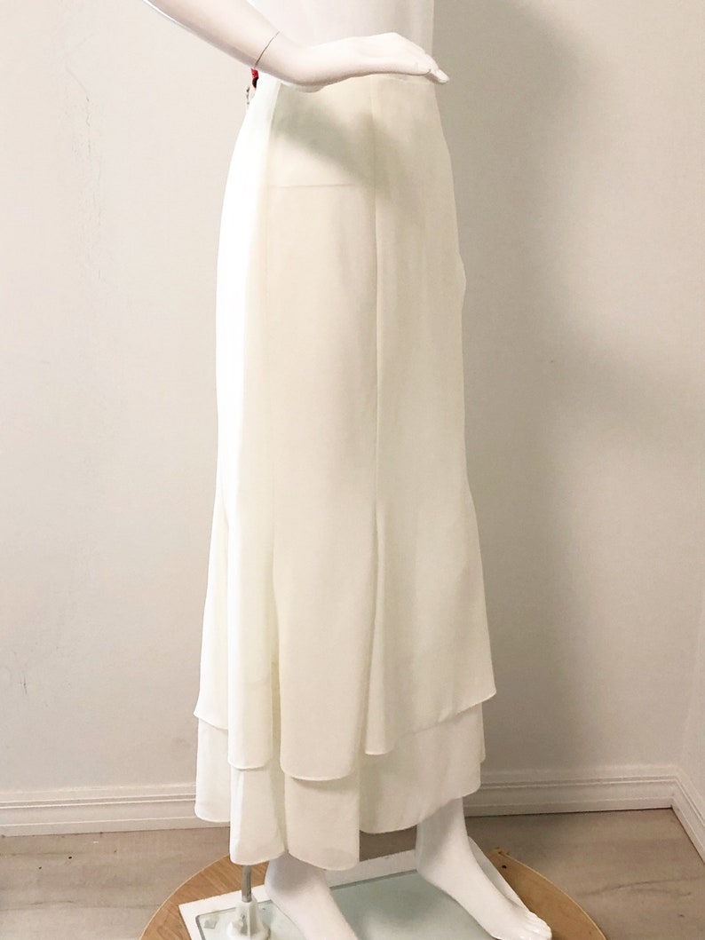 Vintage double tiered skirt ivory skirt, Via Condotti formal skirt, nos, wedding skirt image 1