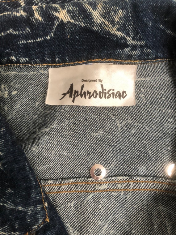 Vintage denim jacket, artist painted jean jacket, Rol… Gem