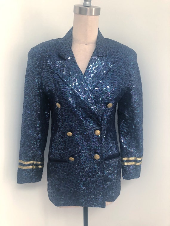Vintage nautical beaded jacket, Lew Magram double