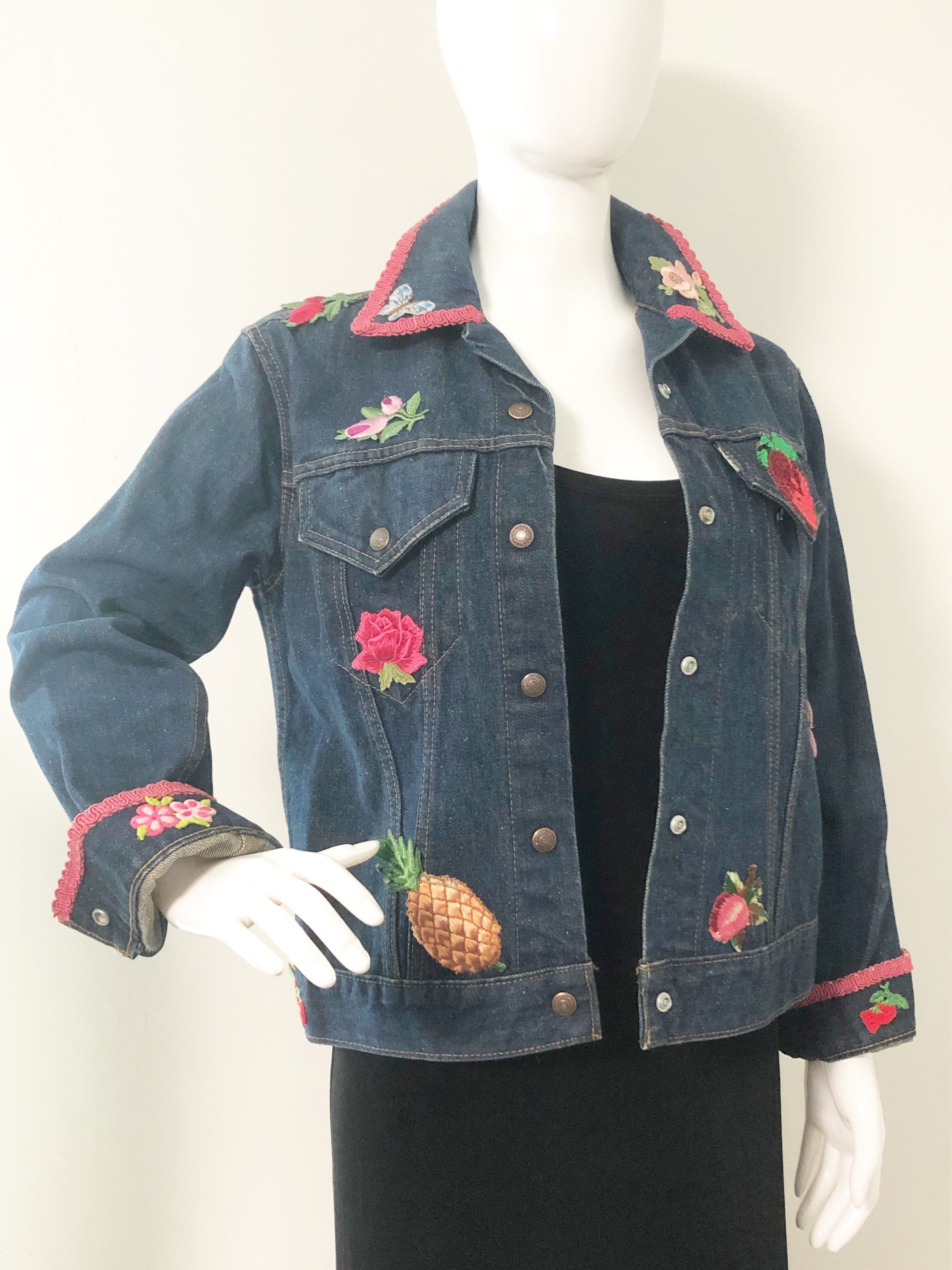 Vintage Levi Denim Jacket, Levi's Embellished Jacket