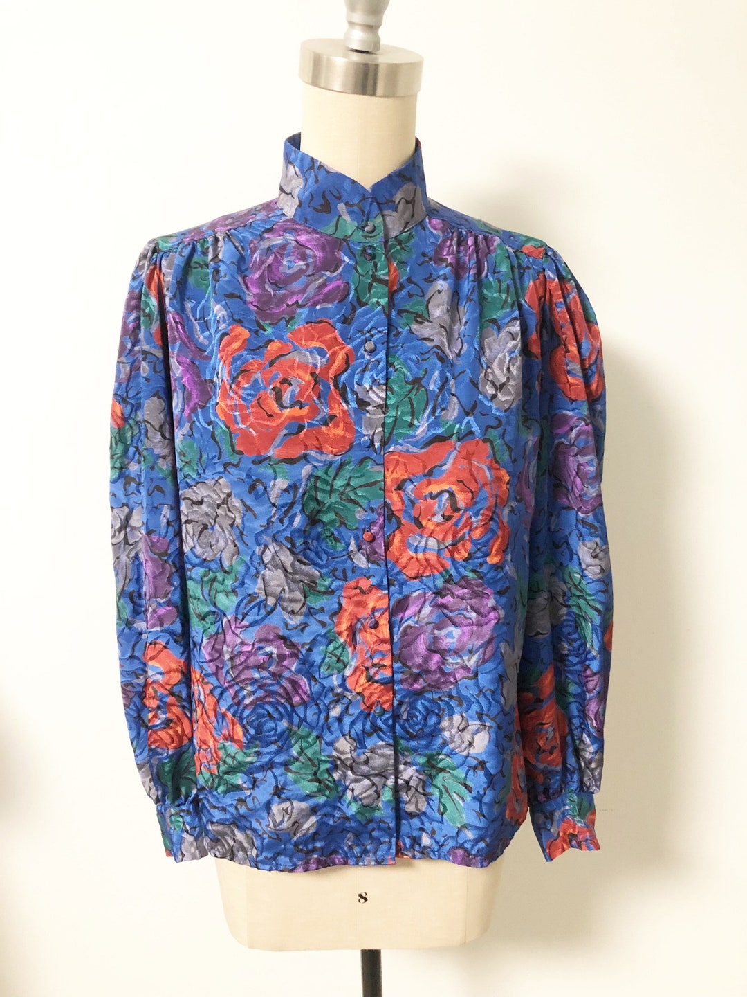 Vintage Floral Print Button Front Blouse - Vintage main image 1