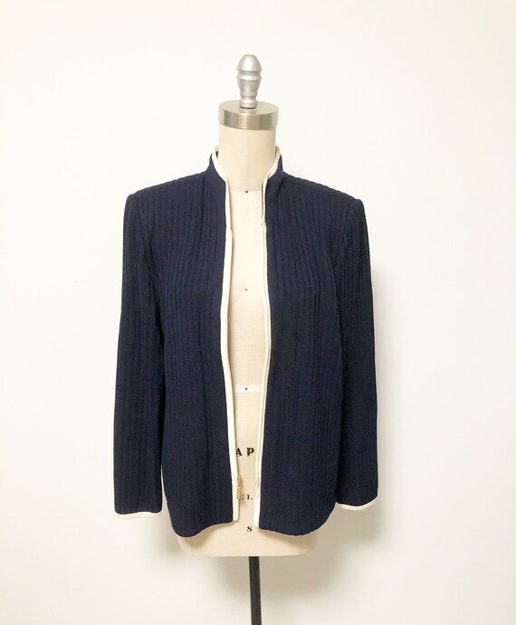 Vintage St. John Collection by Marie Gray, Ribbed Zip Front