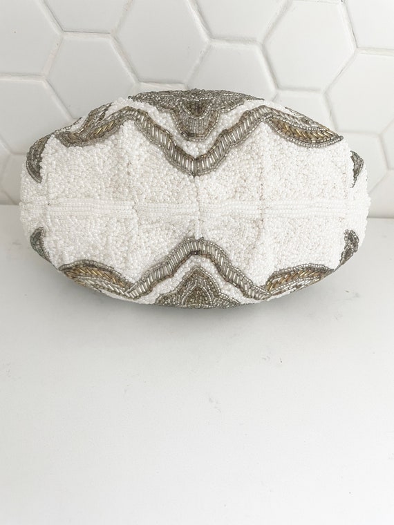 Vintage La Regale beaded evening bag, gold/silver… - image 3