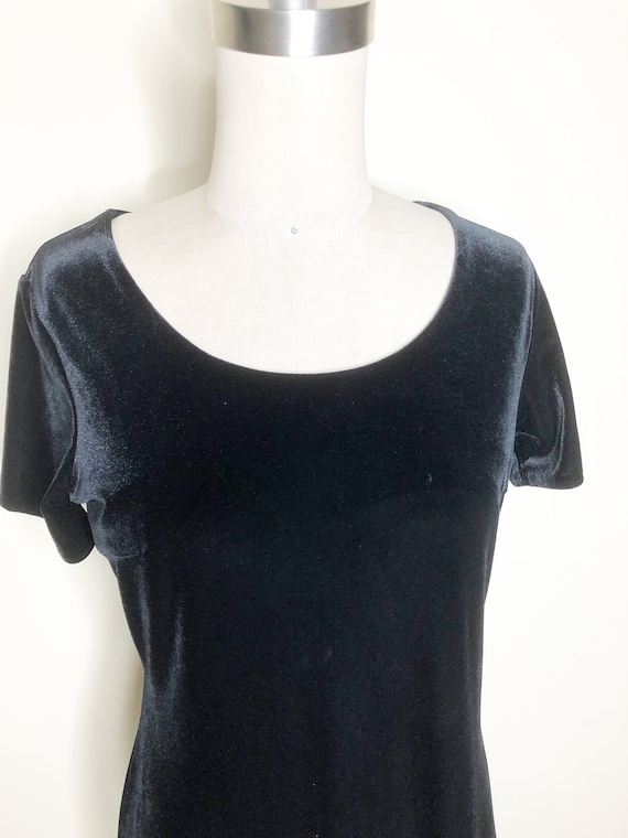 Laura Ashley black velvet dress, velvet midi dress