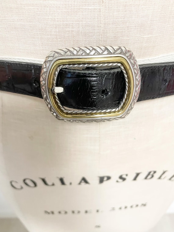 Vintage Brighton Reversible Leather Belt, Brown Belt, Black  display picture 1