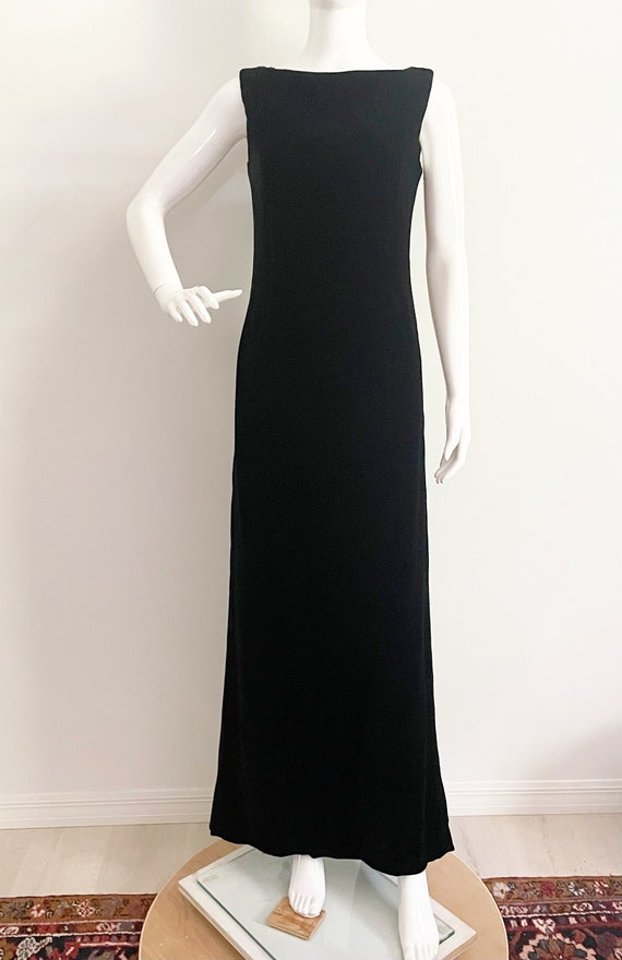 Vintage Brooks Brothers velvet gown, column velvet