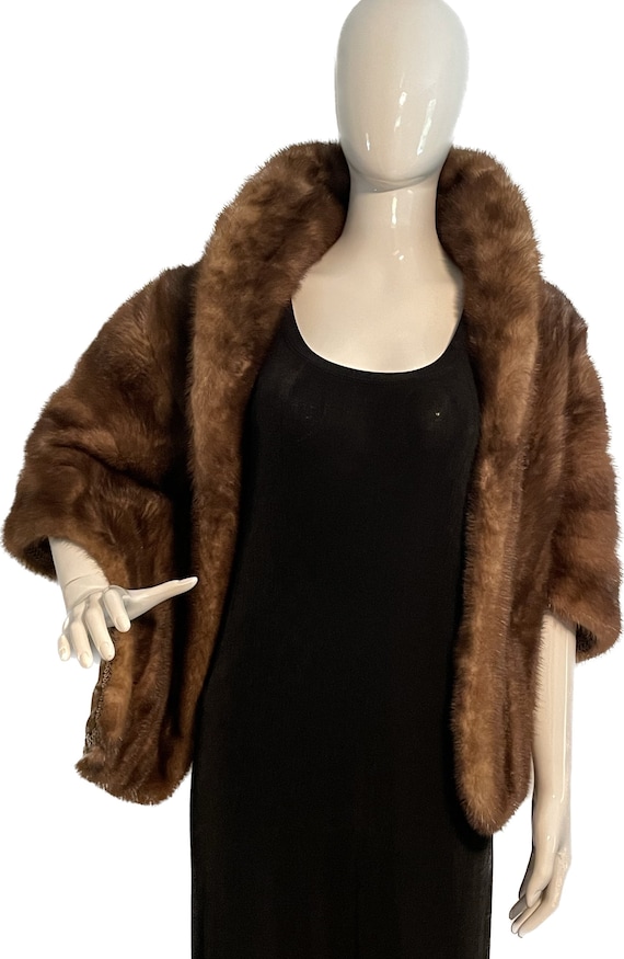 Mink fur stole, mink cape, genuine mink fur wrap,… - image 1