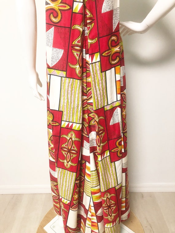 Vintage Hawaiian maxi dress, 70's dress, tribal p… - image 6