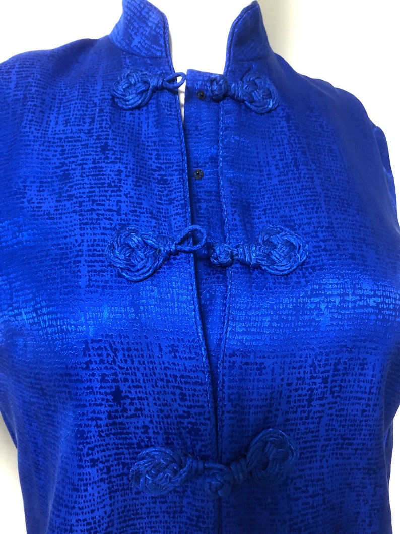 Vintage Royal Blue Silk Dress Adrianna Papell Jaquard Silk - Etsy