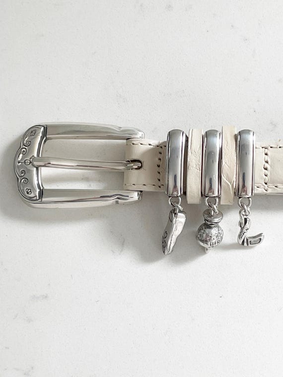 Vintage Brighton Leather Belt, Golf Charms Belt, Silver Tone  display picture 1