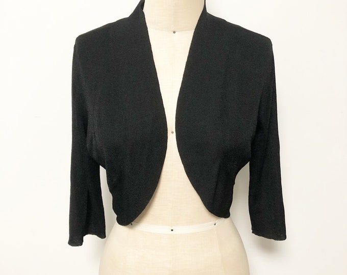 Vintage Eileen Fisher Black Shrug, Bolero, Black Lightweight Sweater ...