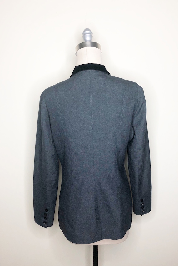 Vintage charcoal gray riding jacket, wool blazer,… - image 4