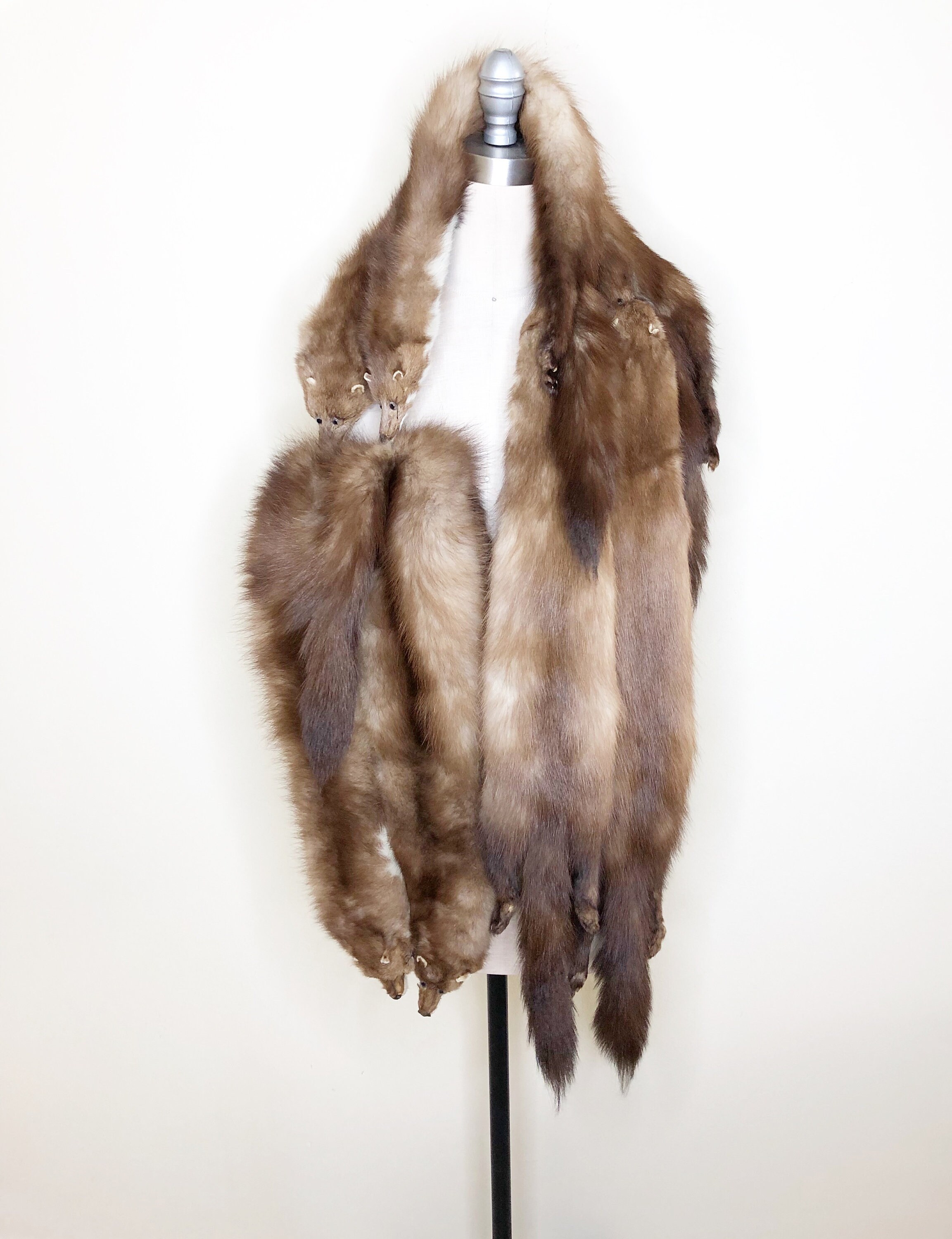 Fur Boa Stone Marten Fur Wrap Full Pelt Collar Fur Piece | Etsy