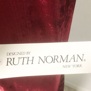 Vintage Ruth Norman panne velvet, burnout velvet, burgundy dress, velvet hostess gown, maxi, NOS image 7