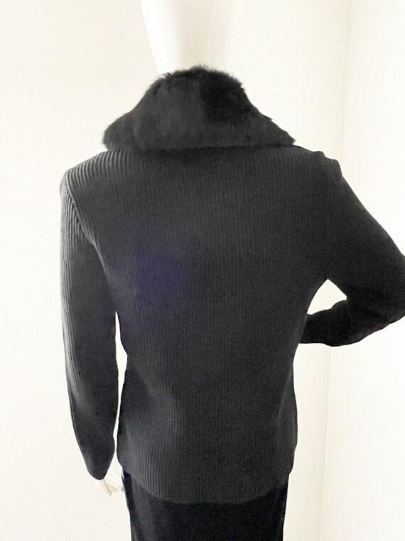 Vintage eclectic knit/suede cardigan