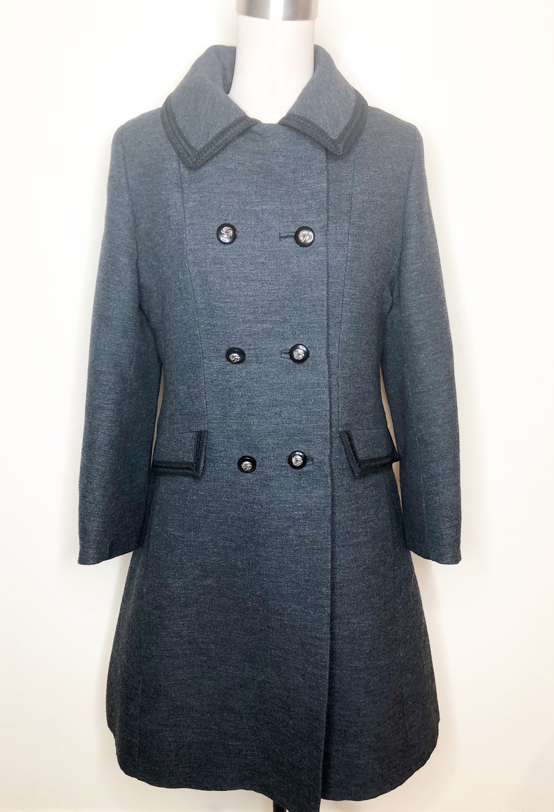 Penn Craft wool coat, princess line coat, double breasted coat image 2