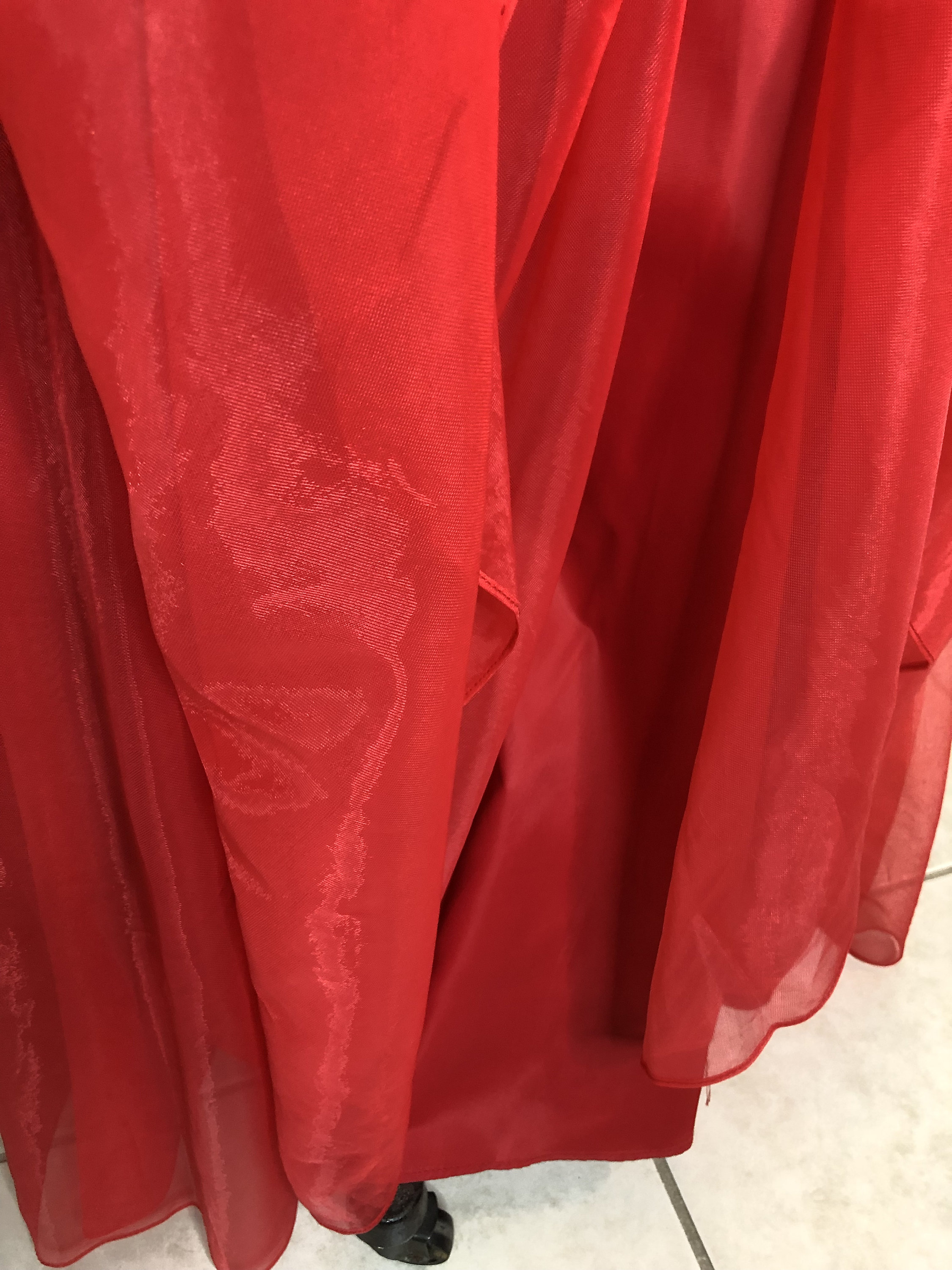 Red Maxi Chiffon Formal Prom Evening Dress with V Neck SA80881 main image 1