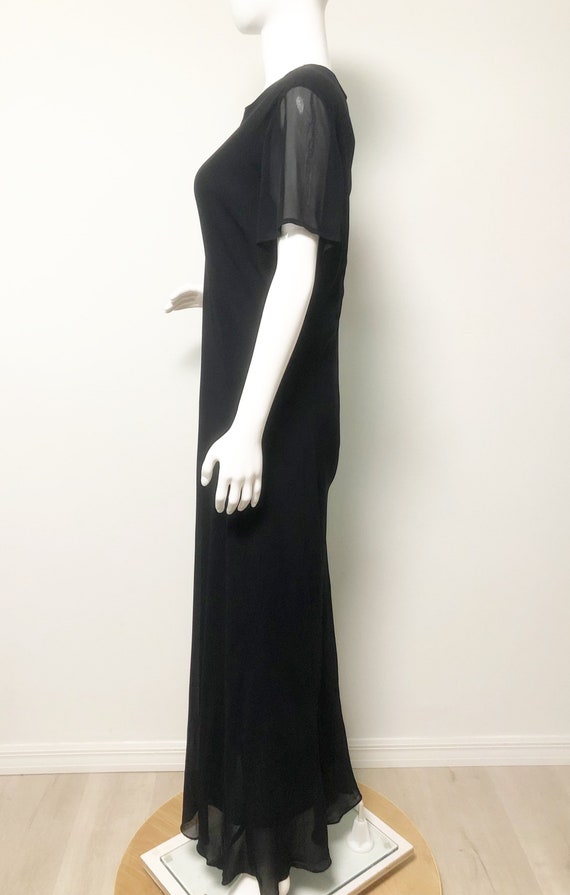 Vintage black maxi dress, sheer sleeve, Benjamin … - image 3