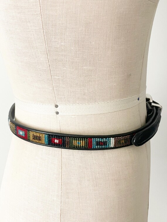 Ceinture Cuir Noir Brighton Classics Skinny Taille 32 - Boucle Dorée - Excellent état