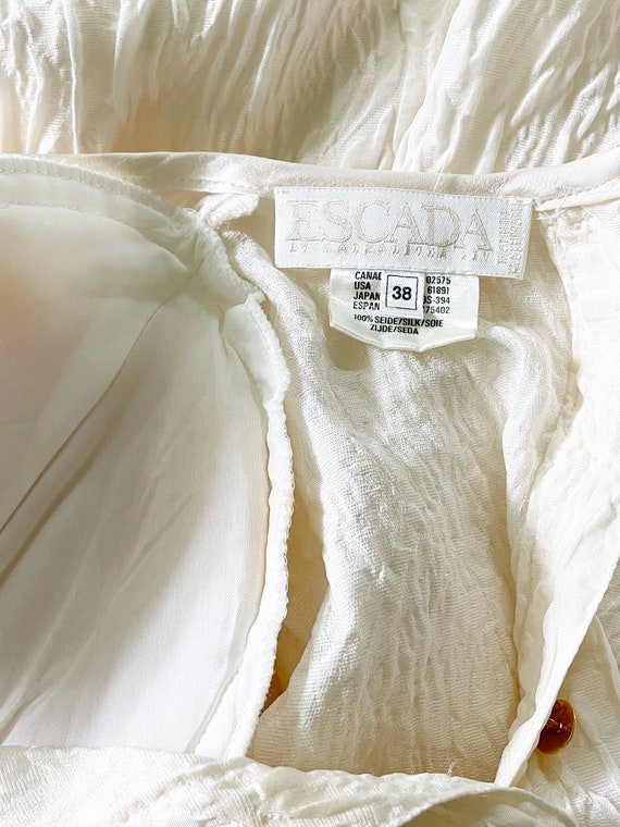 Vintage Escada silk textured blouse, appliqued to… - image 6