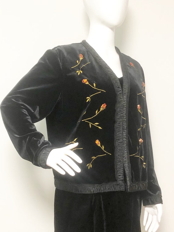 Vintage velvet jacket, beaded jacket, embroidered jac… Gem