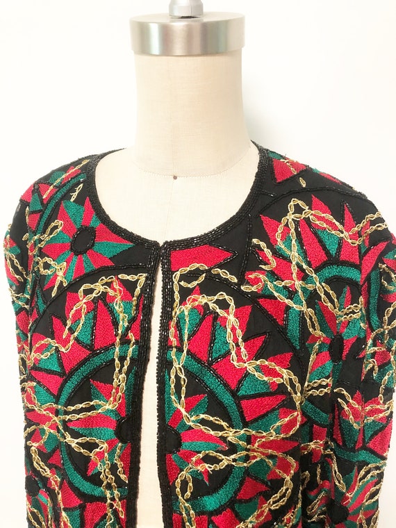Vintage Niteline Della Roufogali beaded jacket, em