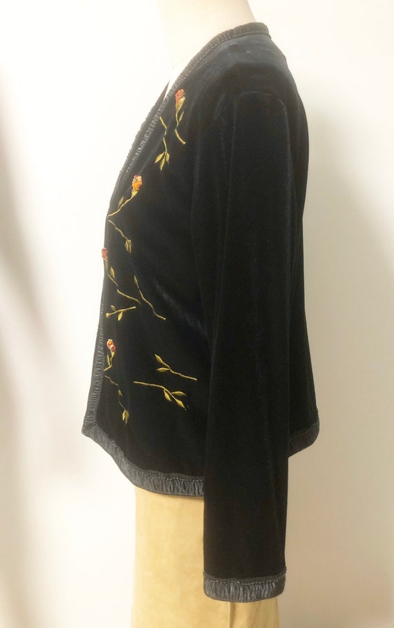 Vintage velvet jacket, beaded jacket, embroidered… - image 4