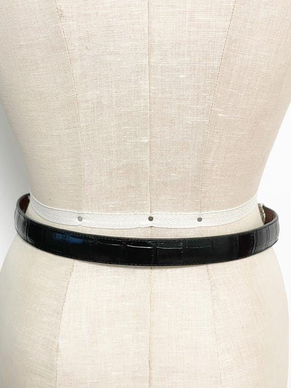 Brighton Reversible 100% Stamped Leather Belt - Vintage M Vintage Brighton Reversible Leather Belt, Brown Belt, Black  main image 4