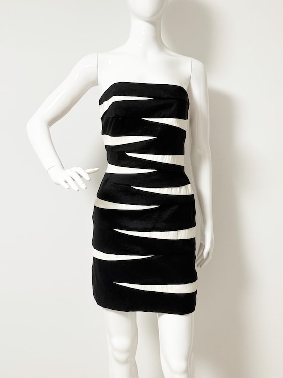 black and white strapless mini dress Grad Dress | White/Black | Graduation Dress | Short Graduation Dress | Graduation Dress for Women | 8